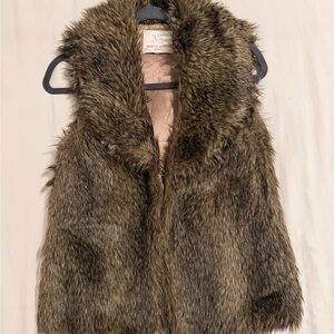 Faux Fur Vest in Brown